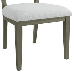 Versailles Contemporary Round Back Dining Chair With Boucle White in Grey