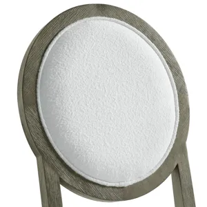 Versailles Contemporary Round Back Dining Chair With Boucle White in Grey