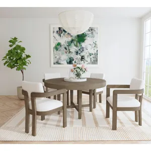 Portland Arm Chair with Snow White Fabric in Grey (2 Per Carton)