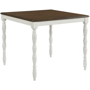 Vesta 5PC Counter Set with Uph Chairs and Brown Top in White