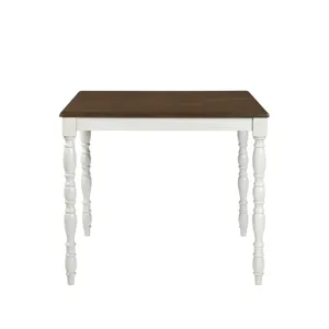 Vesta 5PC Counter Set with Uph Chairs and Brown Top in White