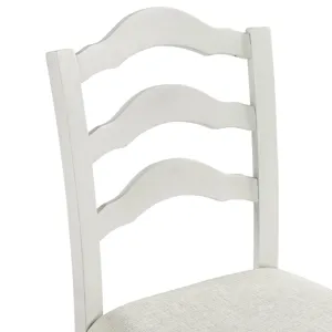 Vesta 5PC Counter Set with Uph Chairs and Brown Top in White