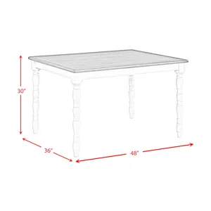 Vesta 5PC Dining Set with Brown Top in White