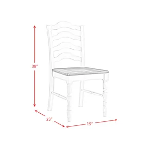 Vesta 5PC Dining Set with Brown Top in White
