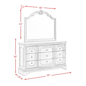 Vincenza Dresser & Mirror Set Bronze