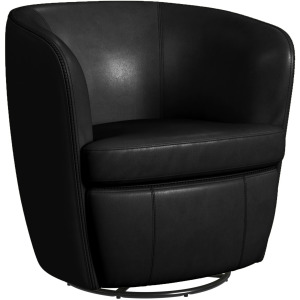 Vito Swivel Chair in Pebble Black