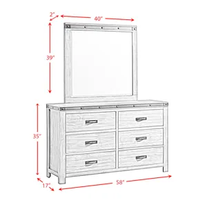 Wade Youth 6 Drawer Dresser & Mirror Set