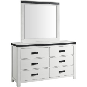 Wade Youth Dresser and Mirror Set in White