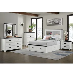 Wade Youth Dresser and Mirror Set in White