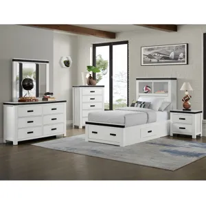 Wade Youth Dresser and Mirror Set in White