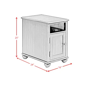 Wagner Chairside Table with USB in Cherry