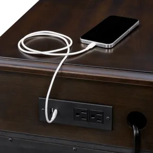 Wagner Chairside Table with USB in Cherry