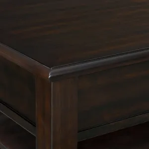 Wagner Square Lift-Top Coffee Table w/ Casters in Cherry