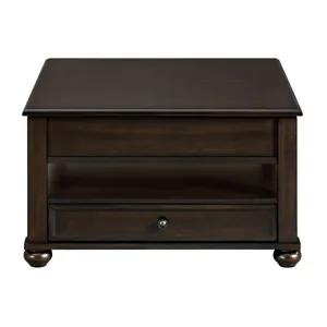 Wagner Square Lift-Top Coffee Table w/ Casters in Cherry