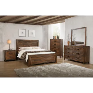 Warner Full Platform Storage Bed in Chestnut