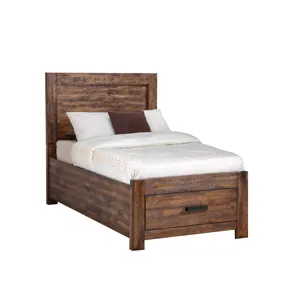 Warner Twin Platform Storage Bed in Chestnut