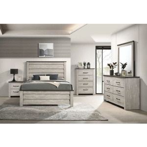 Watters 4-Drawer Chest in Dark Grey and White Wash