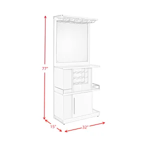 Wendolyn Wine Cabinet with Light in Glossy White