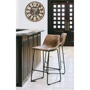 Wes Bar Stool (QSD6099) 29" Brown Bar Stool