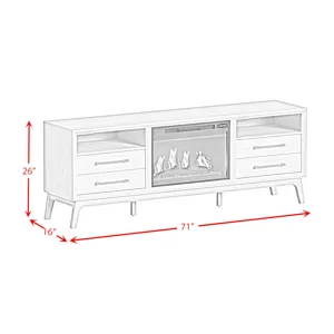 Westland KIT - 71\" TV Console with Fireplace Insert in Almond