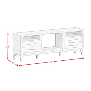 Westland 71\" TV Console without Fireplace Insert in Almond