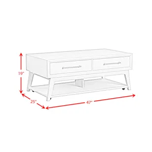 Westland Coffee Table with Casters in Almond