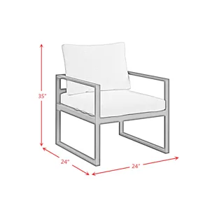 Whistler Dining Arm Chair with Olefin Beige in Whistler Black (2 Per Carton)