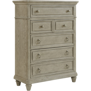 Whit-Ash 5-Drawer Chest in Light Grey
