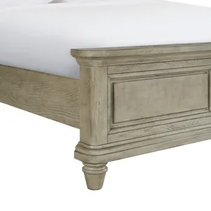 Whit-Ash King Panel Bed in Light Grey