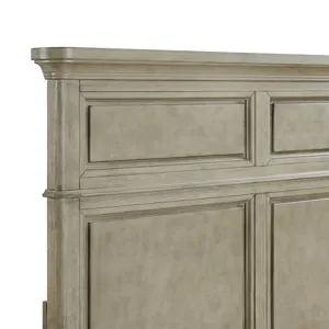 Whit-Ash King Panel Bed in Light Grey