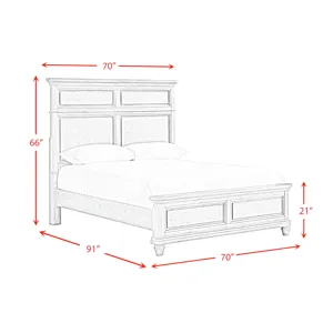 Whit-Ash Queen Panel Bed in Light Grey