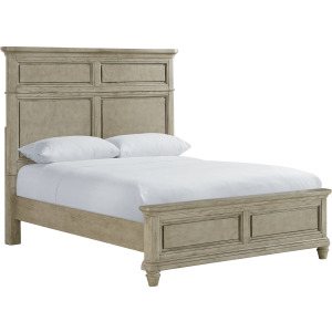 Whit-Ash Queen Panel Bed in Light Grey