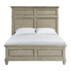 Whit-Ash Queen Panel Bed in Light Grey