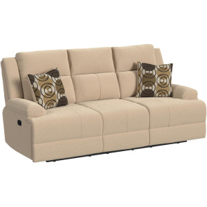 Wizard Motion Sofa with DDT in Fang Beige with 2 Pillows
