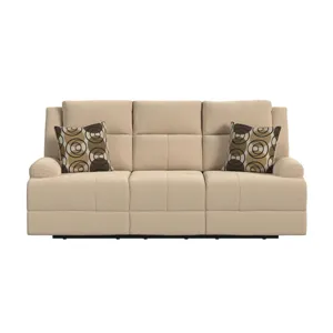 Wizard Motion Sofa with DDT in Fang Beige with 2 Pillows