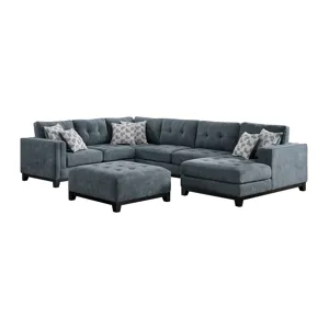Wyatt Ottoman in Kymberly Navy
