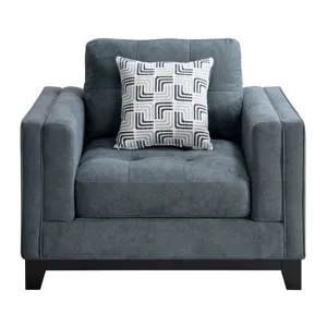 Wyatt Chair in Kymberly Navy with 1 Pillow