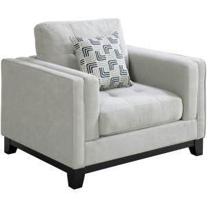 Wyatt Chair in Kymberly Stone with 1 Pillow