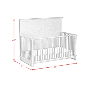 Wyller Crib with Guard Rail in White