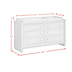 Wyller Dresser and Topper in White