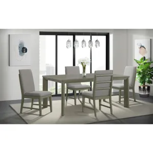 Zig Side Chair W/ Fabric Ladder Back Grey