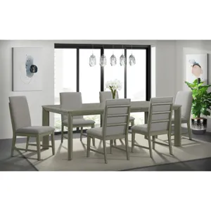 Zig Side Chair W/ Fabric Ladder Back Grey