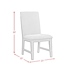 Zig Side Chair W/ Fabric Ladder Back Grey