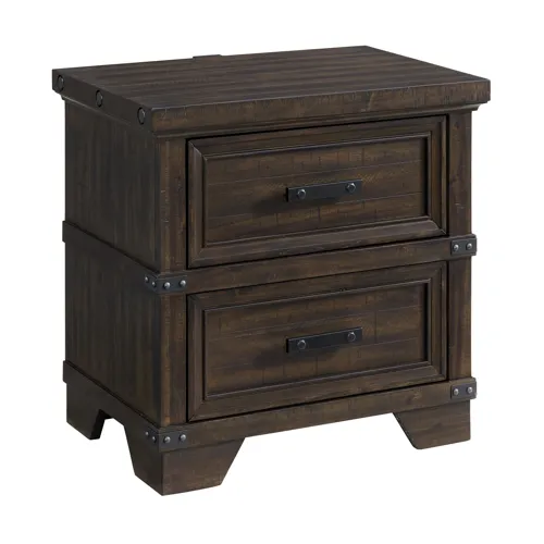 Colorado City 2-Drawer Nightstand w/USB - Charcoal