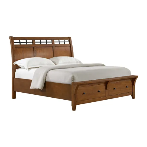 Gage Sleigh Storage Bed - Chestnut