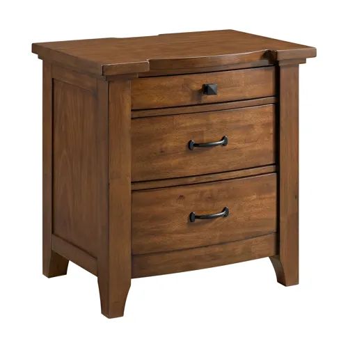 Gage 3-Drawer Nightstand w/USB & Power- Chestnut