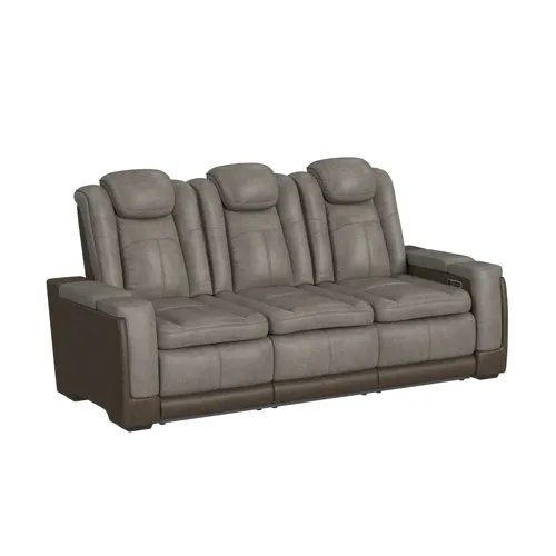 Lantana Power Motion Sofa w/Power Headrest - Rocky Grey/Brown