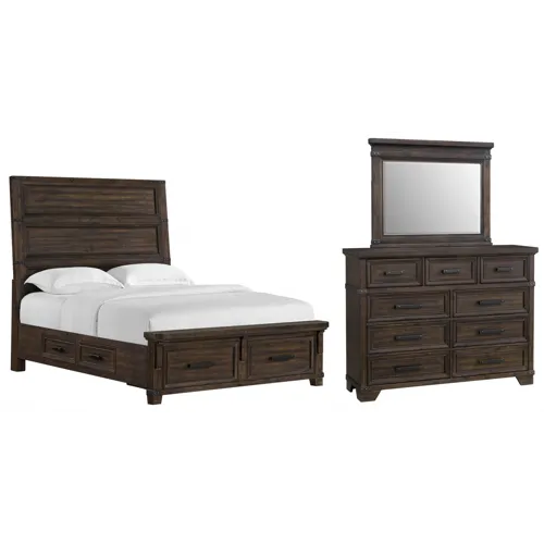 Colorado City 3 PC Storage Bedroom Set - Charcoal