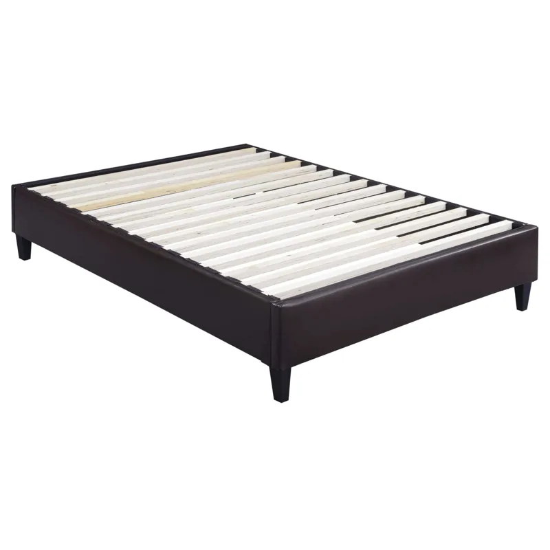 Abby Platform Full Base Bed Brown PU (3A Packing)