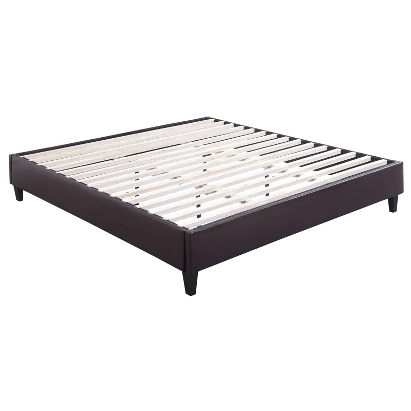 Abby Platform King Base Bed Brown PU (3A Packing)